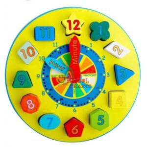 Wooden Clock with Geometrical Shapes TA101